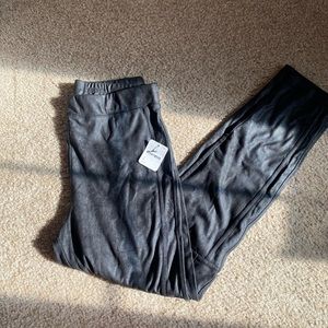 FREE PEOPLE VEGAN FAUX LEATHER/SUEDE MOTO LEGGINGS